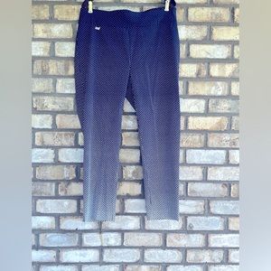 Premise Navy pants with graduated white polka dots ombre